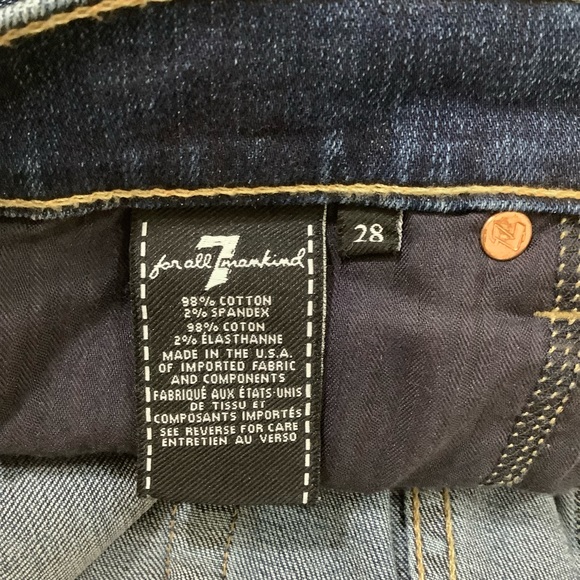 7 For All Mankind Josefina Skinny Boyfriend Dark Wash Jeans - Picture 7 of 8